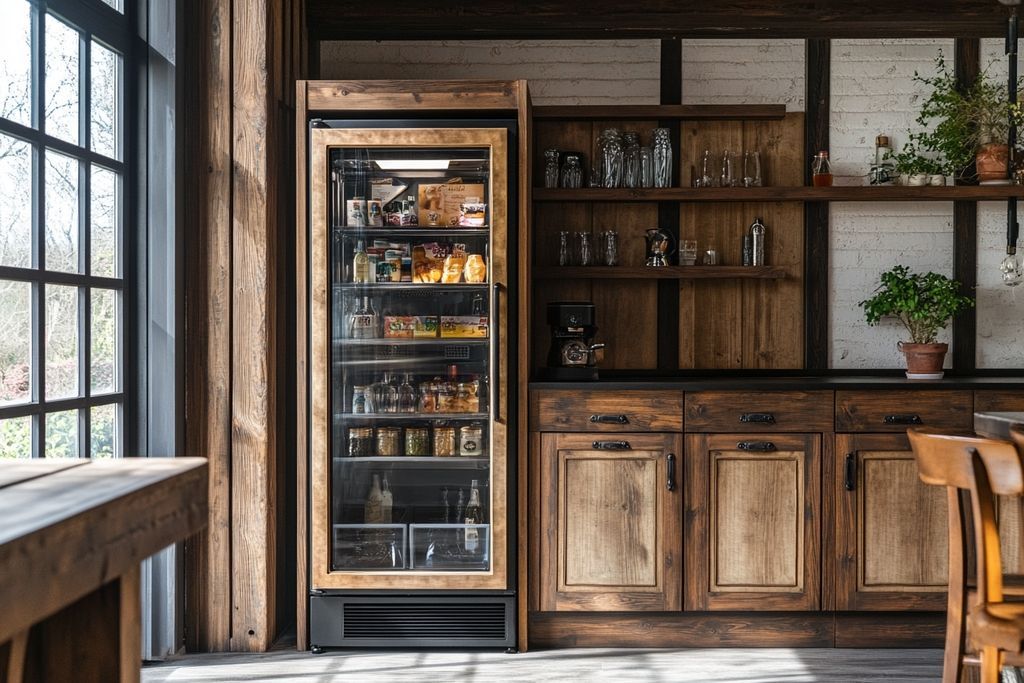 Peut on trouver un frigo vintage avec une porte en verre
